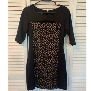 Black dress with floral lace